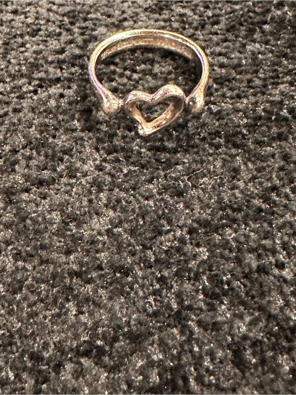 Vintage Tiffany & Co. Elsa Peretti Open Heart Silver Ring - size 5.75-6